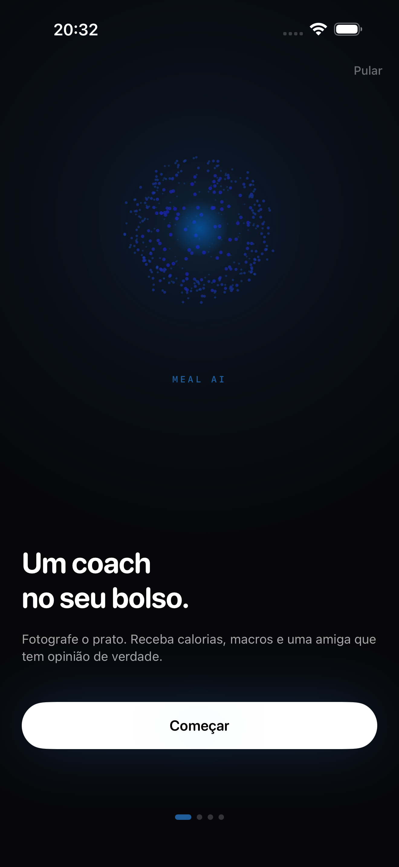 Tela inicial do Meal AI